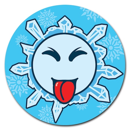 Snowflake Tongue Circle Vinyl Laminated Decal